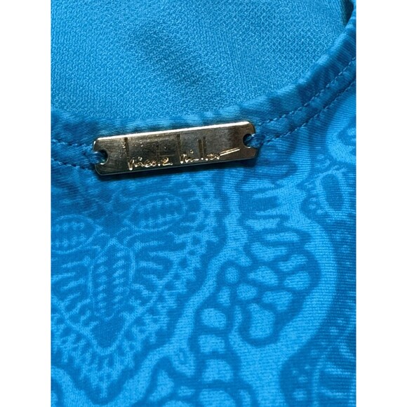 NEW - Nicole Miller Multi Teal Beach‎ Boho 1 piece double strap Swimsuit Size 10 - Picture 10 of 10